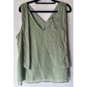 Pleione Women's Green V-Neck Sleeveless Tank Top Size L‎